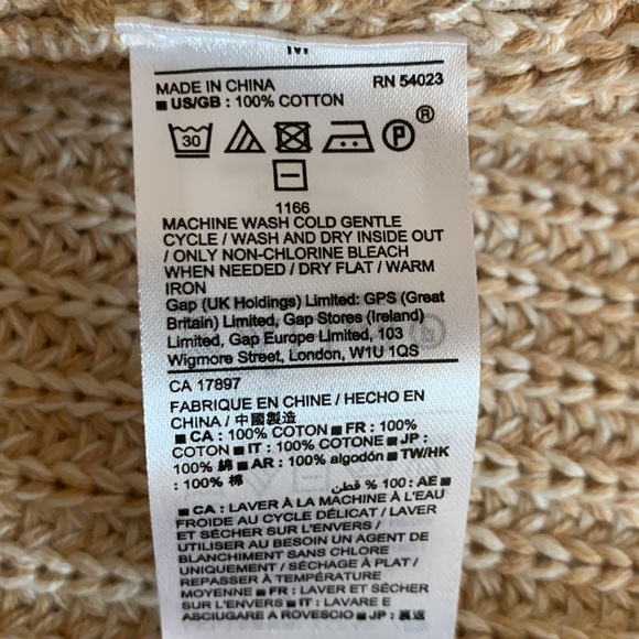 GAP Knit Open Front Cotton Sleeveless Sweater Vest - Picture 9 of 9